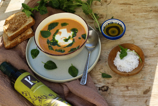 Sweet Potato Soup with Basil Pesto