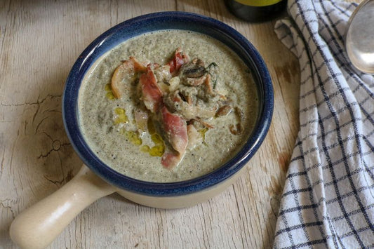 Roasted Garlic and Mushroom Soup