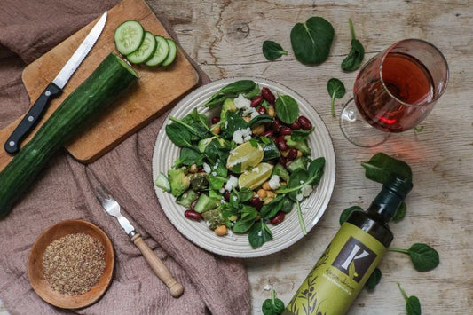 Bean Salad with Spinach and Feta Cheese