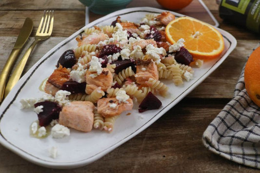 Beetroot Salmon Salad with Orange Vinaigrette