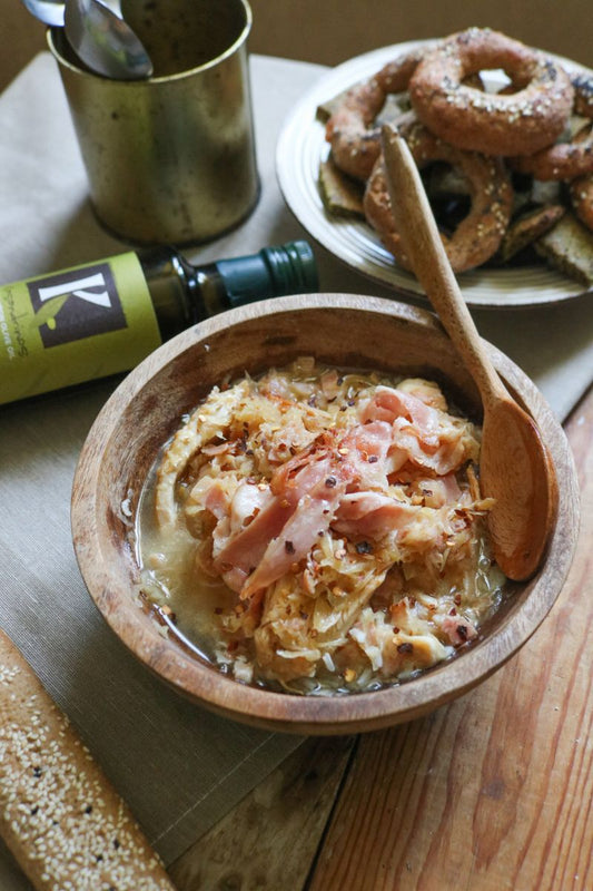 Sauerkraut Chicken Stew with Bacon and Honey