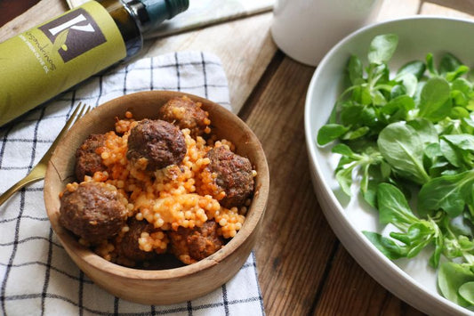 Couscous Casserole With Meatballs And Mozzarella