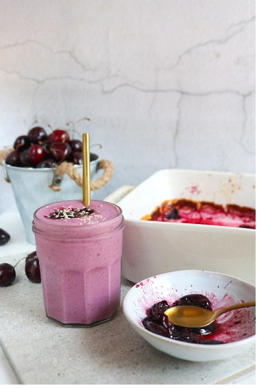 Roasted Cherry and Tahini Buttermilk Shake