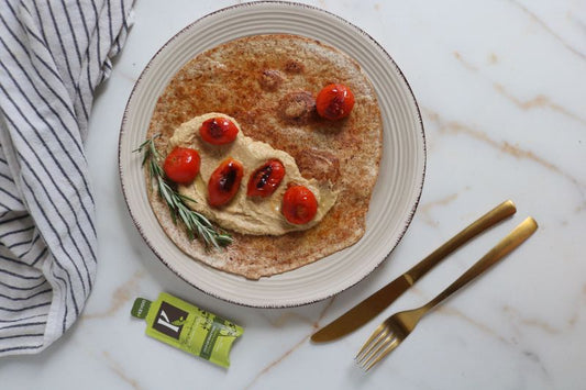 Peanut Butter Evoo Wraps With Charred Tomatoes