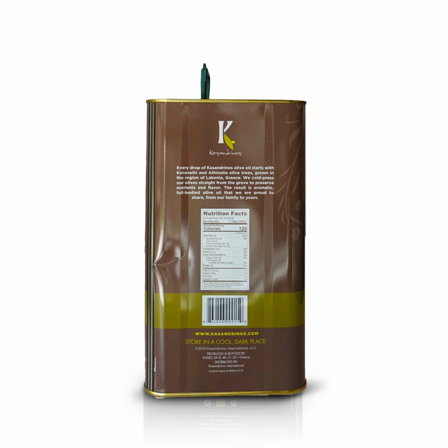 Organic Extra Virgin Olive Oil 3 Liter Can