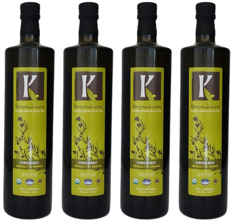 Organic Extra Virgin Olive Oil 1 Liter Glass Bottle