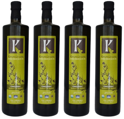 Organic Extra Virgin Olive Oil 1 Liter Glass Bottle