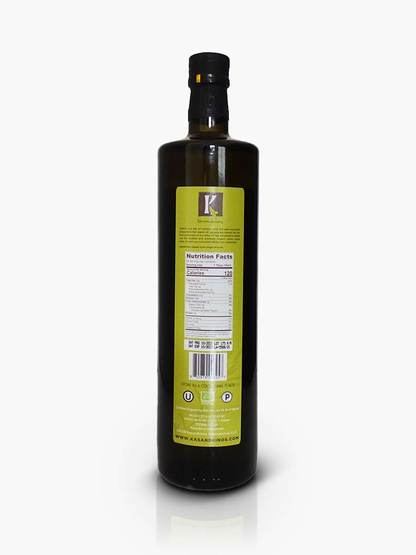 Organic Extra Virgin Olive Oil 1 Liter Glass Bottle