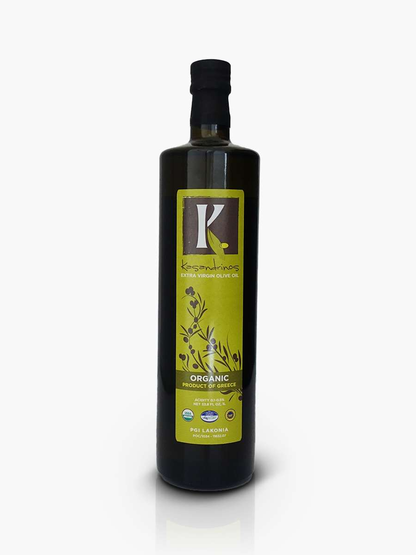 Organic Extra Virgin Olive Oil 1 Liter Glass Bottle